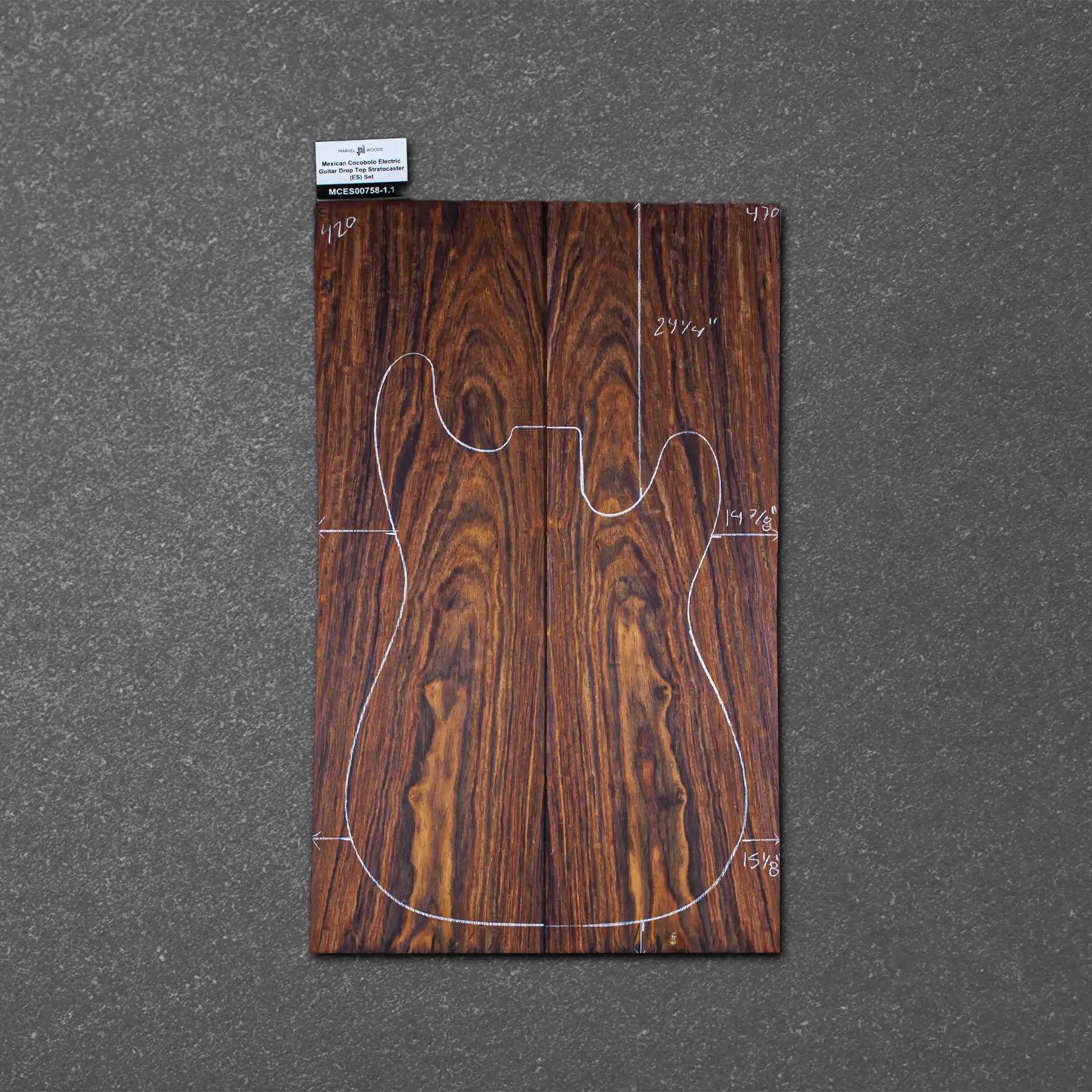 Mexican Cocobolo Electric Guitar Drop Top Stratocaster (ES) Set – MCES000758-1.1