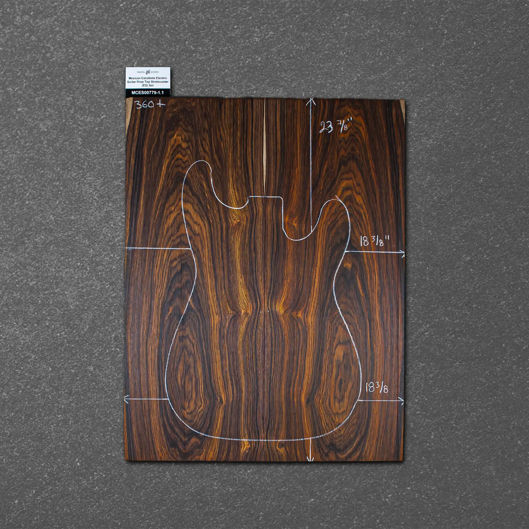 Mexican Cocobolo Electric Guitar Drop Top Stratocaster (ES) Set – MCES000779-1.1