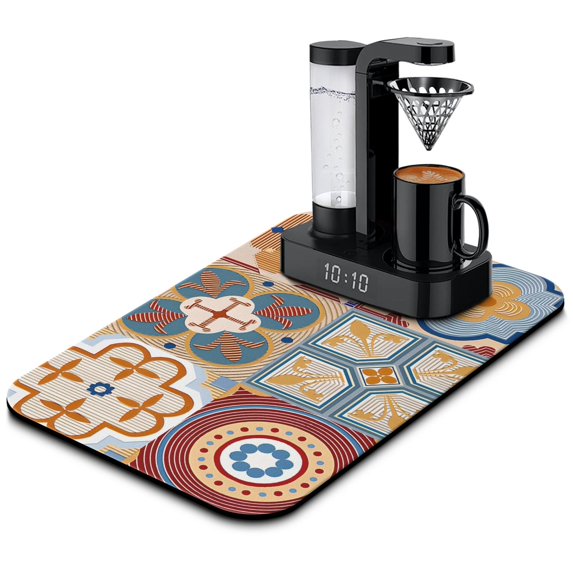Mexican Coffee Drying Mat , Super Absorbent diatom mud Dish Drying Pad, coffee mat Kitchen Gadgets drying mat for kitchen counter 19.5x12in