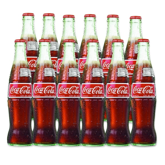 Mexican Coca Cola Glass Bottles 12 oz 10PK -Coke with Real Cane Sugar