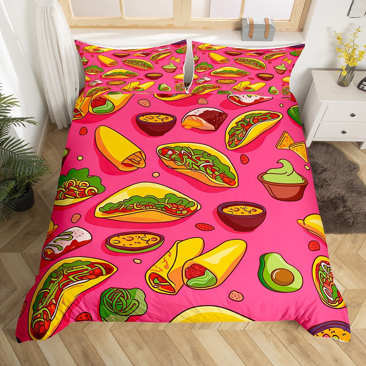 Mexican Cuisine Burritos Duvet Cover Mexican Party Decorations Bedding