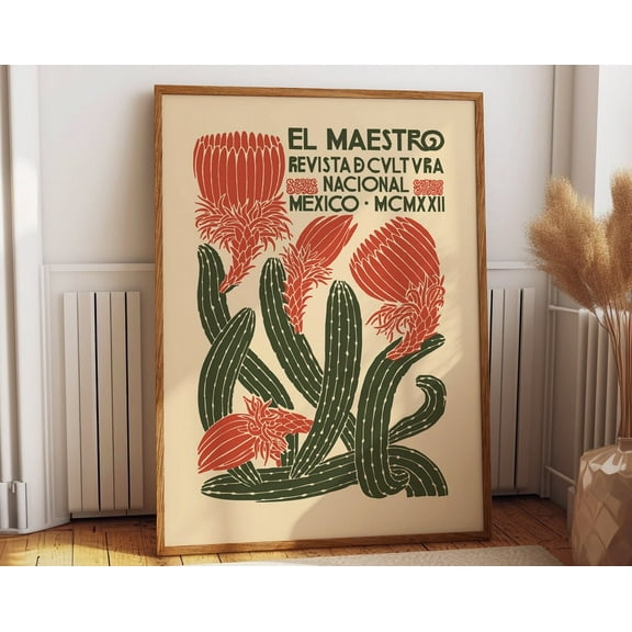 Mexican Cultural Poster El Maestro Mexico Revista 1922 Wall Art, Modern Wall Decor, 8x12 UNFRAMED