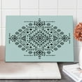 thumbnail image 1 of Mexican Cutting Board, Maya with Prehistoric Geometric Form Triangles Lines Squares Print, Decorative Tempered Glass Cutting and Serving Board, Large Size, White Black, by Ambesonne, 1 of 1