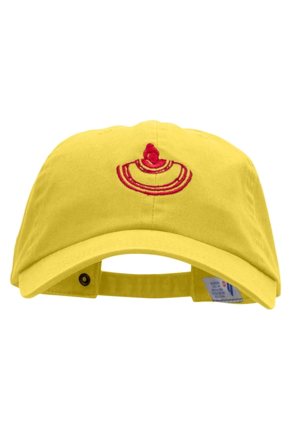 Mexican Dancer Embroidered Low Profile Dyed Washed Caps - Yellow OSFM