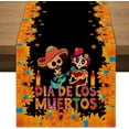 thumbnail image 1 of Mexican Day of The Dead Table Runner Mexico Dia De Los Muertos Sugar Skull Table Cover Dining Room Kitchen Home Indoor Outdoor Holiday Party Table Decoration (13.8" x 90"), 1 of 1