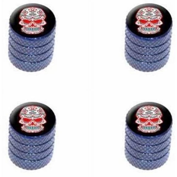 Mexican Day of the Dead Skull Tire Rim Wheel Aluminum Valve Stem Caps, Multiple Colors