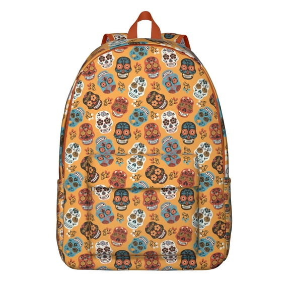 Mexican Dead Day Skull Backpack, Waterproof School Bag with Gothic Roses, Butterflies, and Mandala Pattern