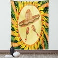 thumbnail image 1 of Mexican Decorations Tapestry, Ethnic Hat and Maracas in the Centre of Sun Figure Hippie Style Boho Home, Wall Hanging for Bedroom Living Room Dorm Decor, 60W X 80L Inches, Multi, by Ambesonne, 1 of 2