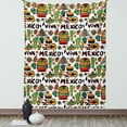 thumbnail image 1 of Mexican Decorations Tapestry, Viva Mexico with Native Elements Poncho Tequila Salsa Hot Peppers Image, Wall Hanging for Bedroom Living Room Dorm Decor, 40W X 60L Inches, Multi, by Ambesonne, 1 of 2