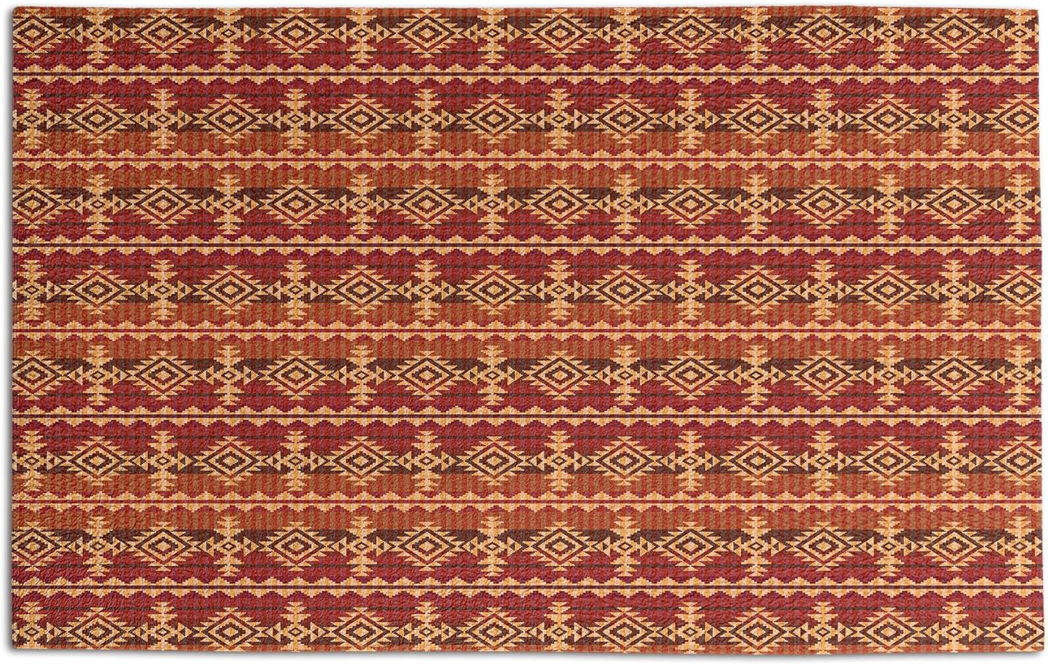 Mexican Doormat, Aztec Culture Theme Classical Triangles Pattern ...
