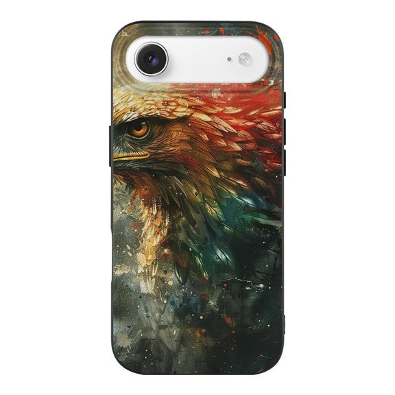 Mexican Eagle Psychedelic Phone Case Compatible with iPhone 17 Air TPU Black Shockproof Cover
