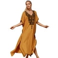 thumbnail image 1 of Mexican Embroidered Kaftan Dresses for Women Batwing Sleeve Caftan Loungewear Maxi Beach Tunic Plus Size Africa Robe Casual Summer Outfis, 1 of 8