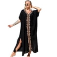 thumbnail image 1 of Mexican Embroidered Kaftan Dresses for Women Batwing Sleeve Caftan Loungewear Maxi Beach Tunic Plus Size Africa Robe Casual Summer Outfis, 1 of 7