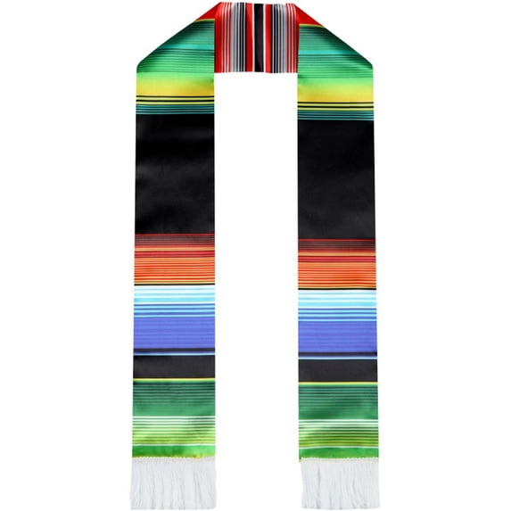 Vlrwzc Female Mexican Embroidery Graduation Stole Gift Set, Multicolor, 1