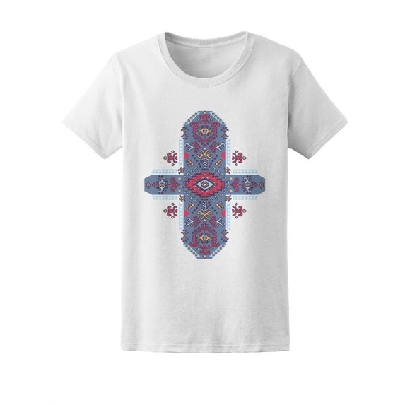 Mexican Ethnic Tribal Ornament T-Shirt Women -Image by Shutterstock, Female Medium