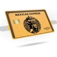 thumbnail image 1 of Mexican Express Credit Card Skin - Gold or Silver Aztec Warrior Design - Sticker Decal Cover Wrap 3-Pack - CCS029 (Gold), 1 of 7