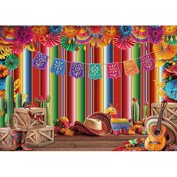 Mexican Fiesta Backdrop Mexican Party Decorations Banner Mexican Theme Paper Flowers Photography Background Fiesta Birthday Party Photo Props