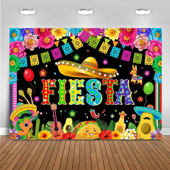 Mexican Fiesta Backdrop Mexican Party Decorations Mexican Banners for Fiesta Colorful Paper Flowers Mexican Birthday Background Photo Booth Props