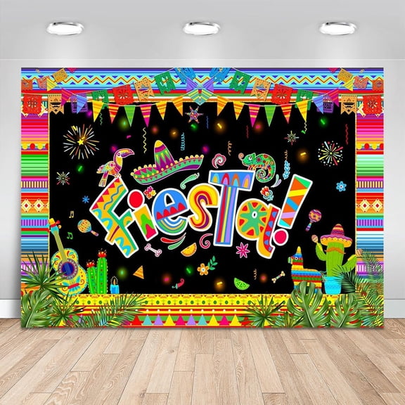 Mexican Fiesta Backdrop Tropic Leaves Cactus Festival Carnival Background Mexican Fiesta Birthday Party Decorations Banner Supplies Photo Booth Props