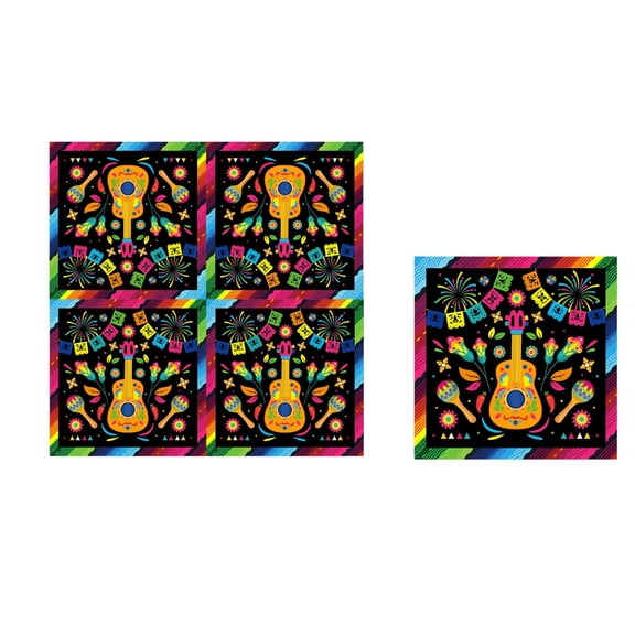 Mexican Fiesta Party Supplies Set, "Happy Cinco de Mayo" Disposable Paper Plates, Napkins & Cutlery, Colorful Striped Tableware for Birthday, Taco Tuesday & May Day Celebrations (Serves 10)