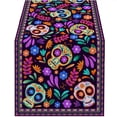 thumbnail image 1 of Mexican Fiesta Table Runner, Sugar Skull Dia De Los Muertos Print, Cinco De Mayo Tablecloth Style, Party Decor Supplies for Home 13x47 Inch, 1 of 5