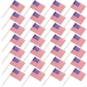 Mexican Flag 200pcs American Flag Toothpicks, US Flag Picks Mini Cupcake Toppers Stick Cocktail Toothpick Flag Country Picks for Desert Party Decorations American Flags