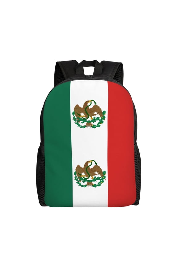 Mexican Flag Backpack Travel Bag For Men Women Lightweight Back Pack With Laptop Compartmen