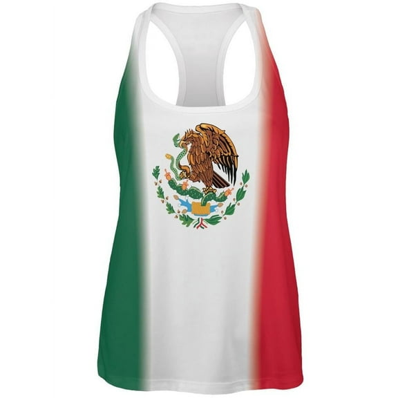 Mexican Flag Cinco De Mayo All Over Womens Work Out Tank Top - Medium