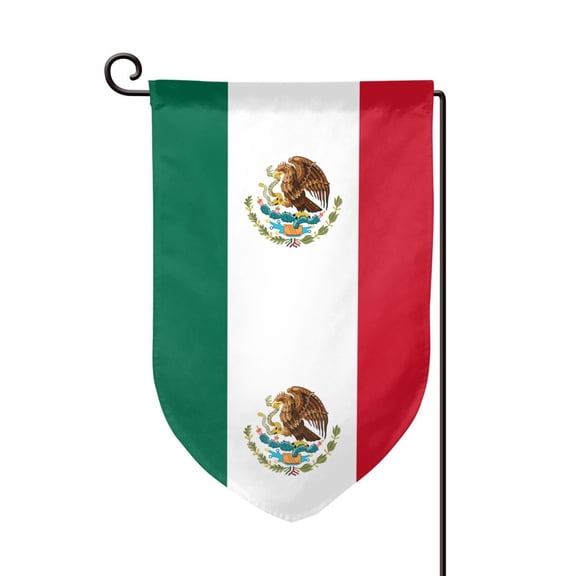 Mexican Flag Garden Flag Double Sided Flags with Vivid Color for Yard Lawn Garden Decor 12.5 x18 Inch Fillet
