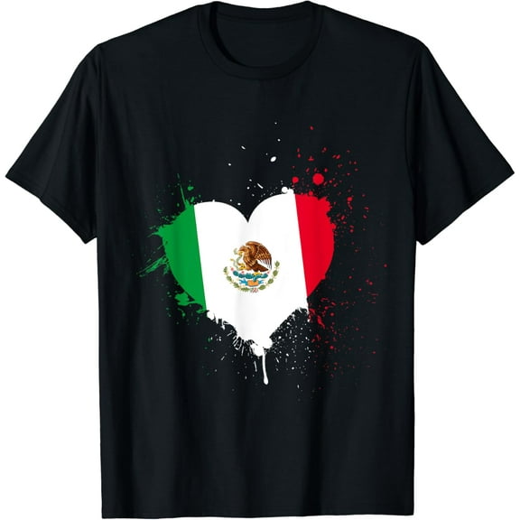 Mexican Flag Heart Viva Mexico T-Shirt