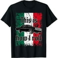 thumbnail image 1 of Mexican Flag Lowrider Low Rider 3 Wheelin Custom Car Men T-Shirt, 1 of 4