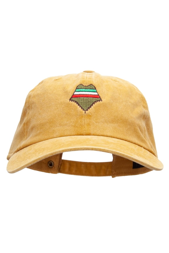 Mexican Flag Pancho Embroidered Unstructured Cotton Cap - Gold OSFM