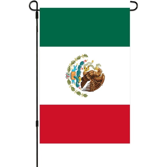 Mexican Flag Small Mini Mexico Garden Flags 12x18 Double Sided Weather Resistant Yard Flags for Outdoor Decor (Mexico)