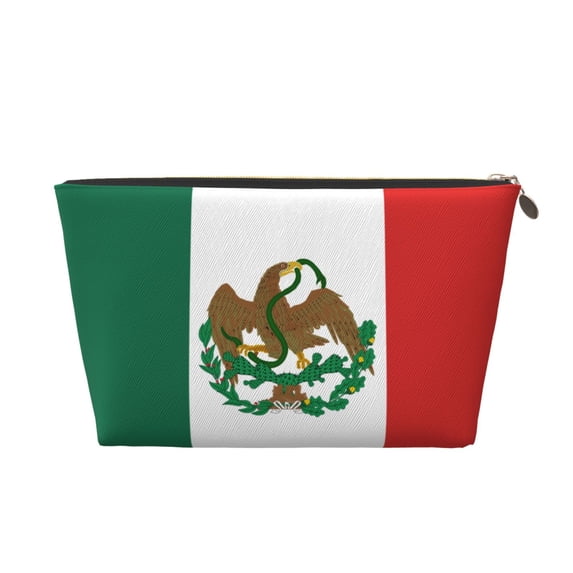 Mexican Flag Small Purse Organizer Zipper Cosmetic Handbag Tote Pouch For Women