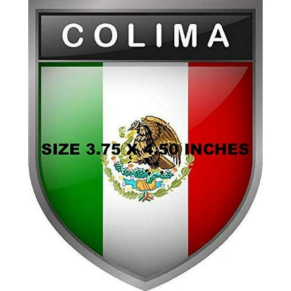 Mexican Flag Sticker Decal (PACK OF) ,Colima State, Bandera de Mexico