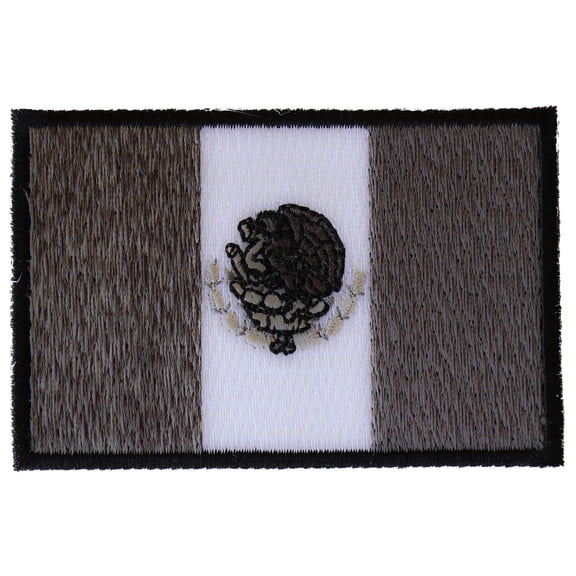 Mexican Flag in Black White and Gray