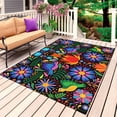 thumbnail image 1 of Mexican Flower Outdoor Rug for Patio/Deck/Porch, Non-Slip Large Area Rug 4 x 6 Ft, Abstract Colorful Floral Leaf Plant Indoor Outdoor Rugs Washable Area Rugs, Reversible Camping Rug Carpet Runner, 1 of 8