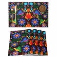 thumbnail image 1 of Mexican Flower Placemats Set of 12 Abstract Colorful Floral Leaf Plant Place Mats Indoor Wipeable Table Mats Washable Cloth Dining Table Placemats for Kitchen Holiday Party Home Decor 13x19 Inch, 1 of 9