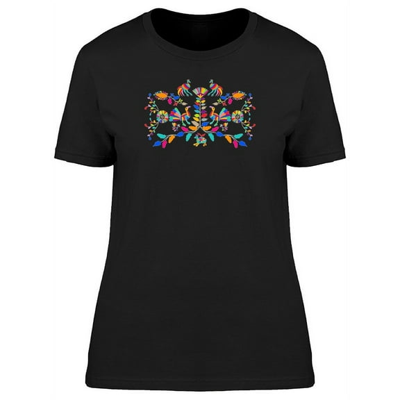 Mexican Folk Bird Artwork T-Shirt Women -Image by Shutterstock, Female Medium
