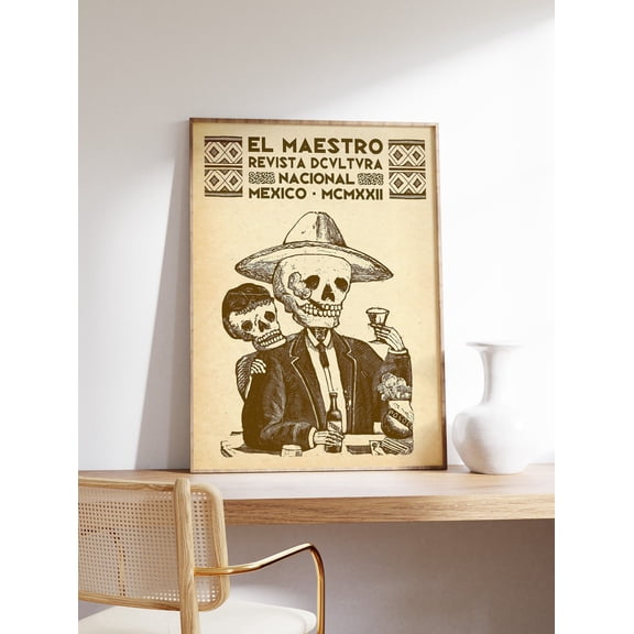 Mexican Folklore Travel Art Poster, Unframed Paper Poster 8x10in