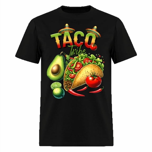 Mexican Food Taco Fans Colorful Summer Party Casual Graphic Print Unisex T-Shirt up to size 5XL