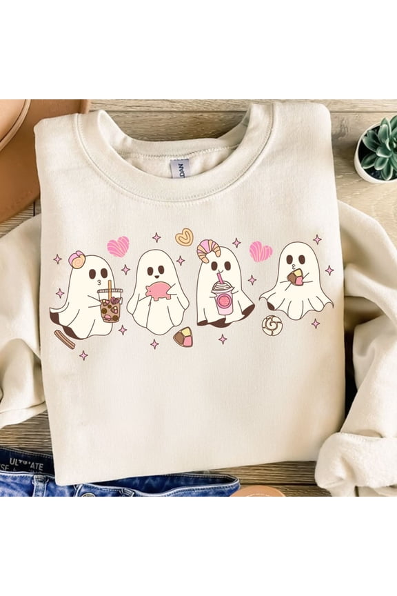 Mexican Ghost Sweatshirt, Spooky Conchas Shirt, Halloween Shirt, Halloween Ghost Shirt, Cute Ghost Shirt, Spooky Season Shirt, Halloween Shirt TH090617