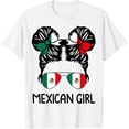 thumbnail image 1 of Mexican Girl Messy Hair Mexican Flag Mexico Pride Women Kids T-Shirt Shirts, 1 of 4