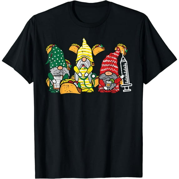 Mexican Gnomes Nurse Cinco De Mayo Nurse Women Scrub Top T-Shirt