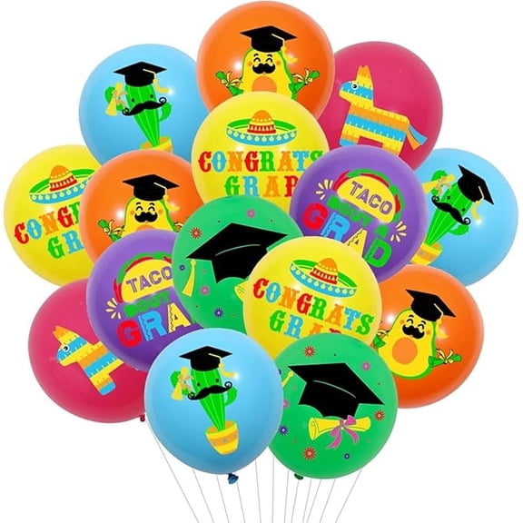 Mexican Graduation Balloon Fiesta Graduation Party Decors 2026 Mexican Fiesta Party Latex Balloons for Class Of 2026 Graduation Congrats Grad Supplies