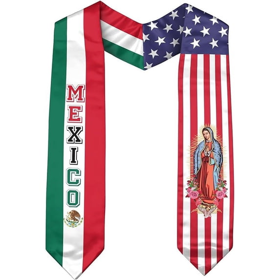 Mexican Graduation Sash, Mexico Graduation Stole 2025,Mexican American Flag Graduation Sash