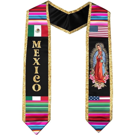 Mexican Graduation Sash, Mexico Graduation Stole 2025,Mexican American Flag Graduation Sash