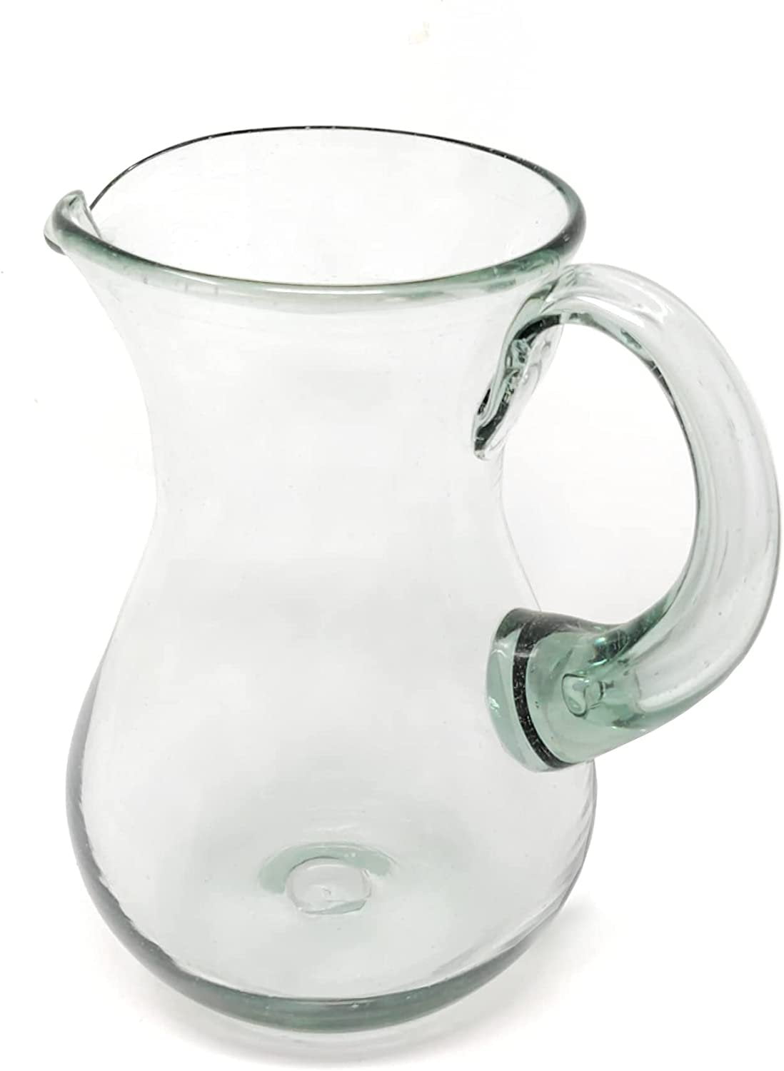Handmade Clear Recycled Glass Pitcher, 84 oz