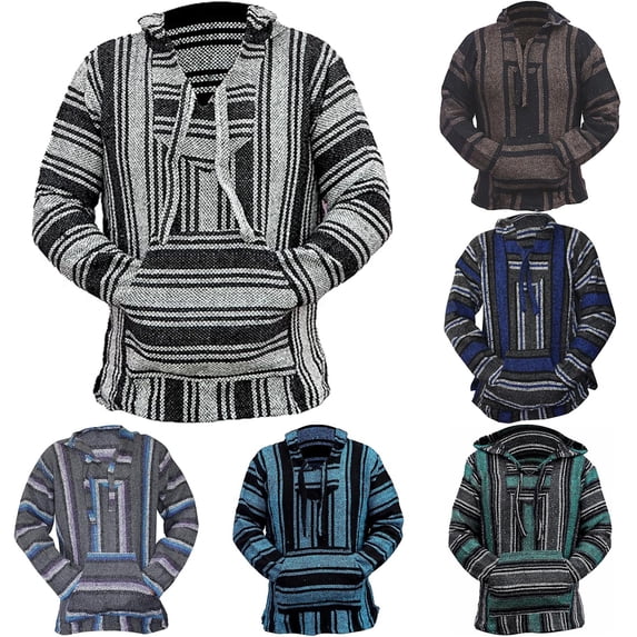 Mexican Hoodie Hippie Surf Poncho Sweater Sweatshirt Pullover