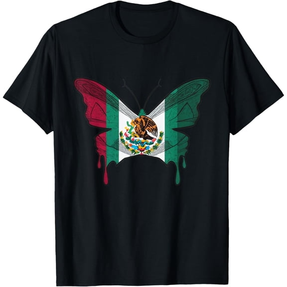 Mexican Independence Day Butterfly Mexico Women Girls Kids T-Shirt